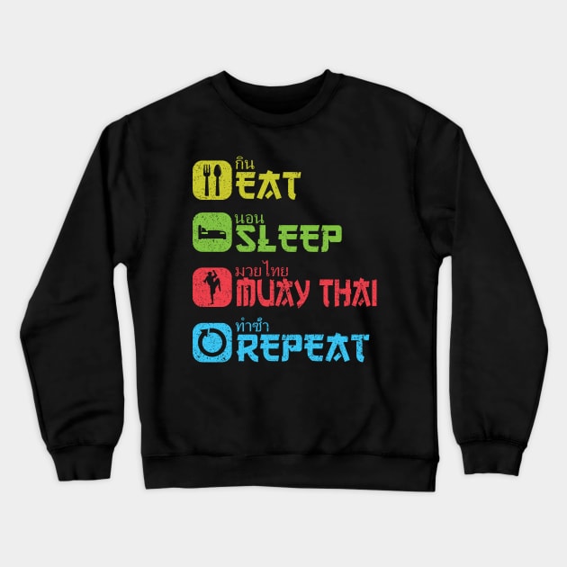 Muay Thai Boxing Martial Arts Crewneck Sweatshirt by auviba-design